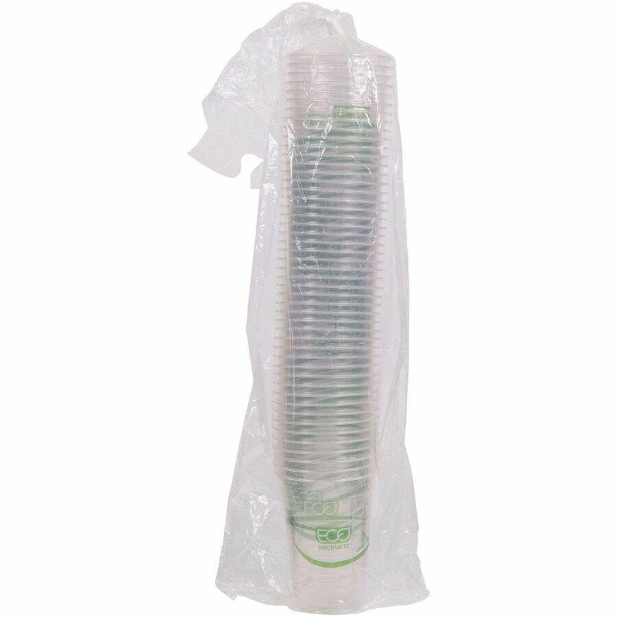 Eco-Products 16 oz GreenStripe Cold Cups - 50 / Pack - Clear, Green - Polylactic Acid (PLA) - Cold Drink. Picture 9
