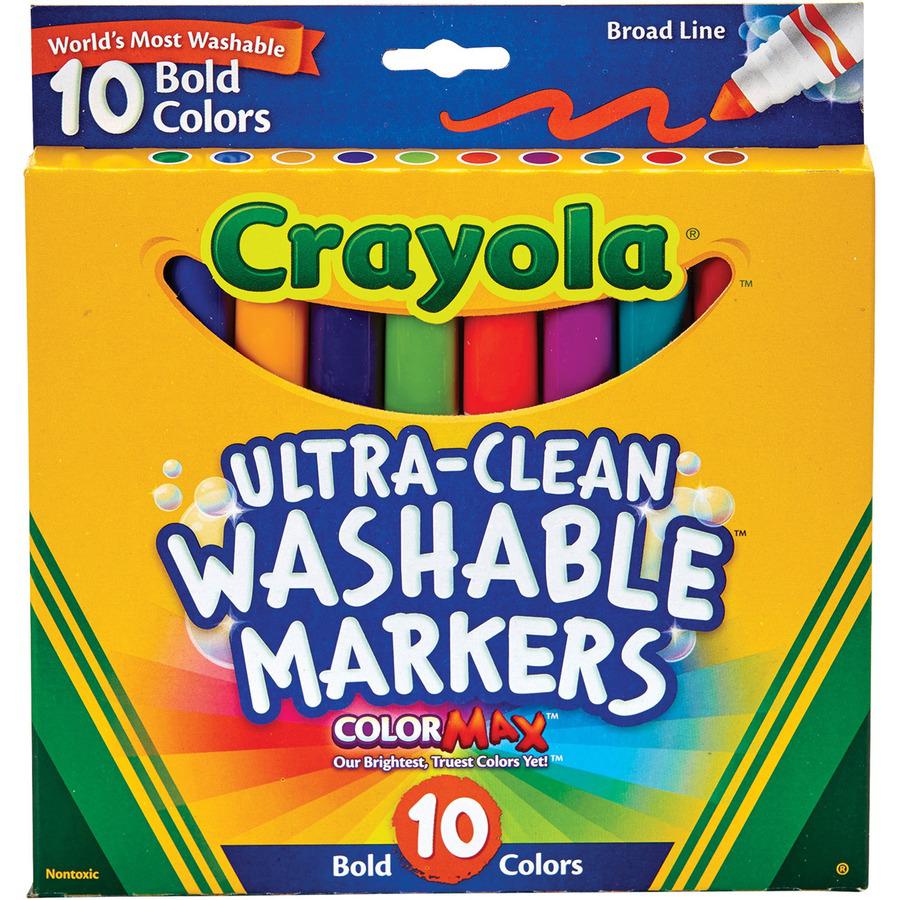 Crayola Tropical Colors Pack Washable Markers - Broad Marker Point - Conical Marker Point Style - Red, Orange Circuit, Laser Lemon, Electric Lime, Graphic Green, Ultra Violet, Hot Pink, Battery Charge. Picture 5