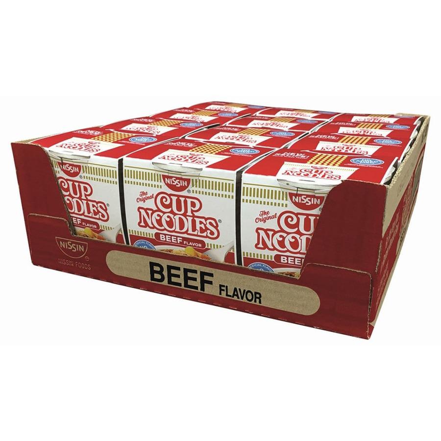 NISSIN FOODS Top Ramen Beef Flavor Cup Noodles - Beef - 2.25 oz - 12 / Carton. Picture 2