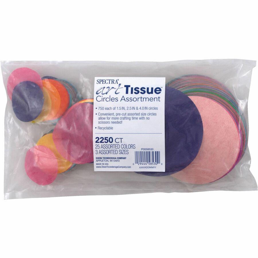 Spectra Art Tissue Deluxe Bleeding Circles - Paint - 2250 Piece(s) x 4"Diameter - 1 Bag - Cerise, National Blue, Chinese Red, Spring Green, Dark Pink, Scarlet, Magenta, Sky Blue, Canary, Orchid, Azure. Picture 8
