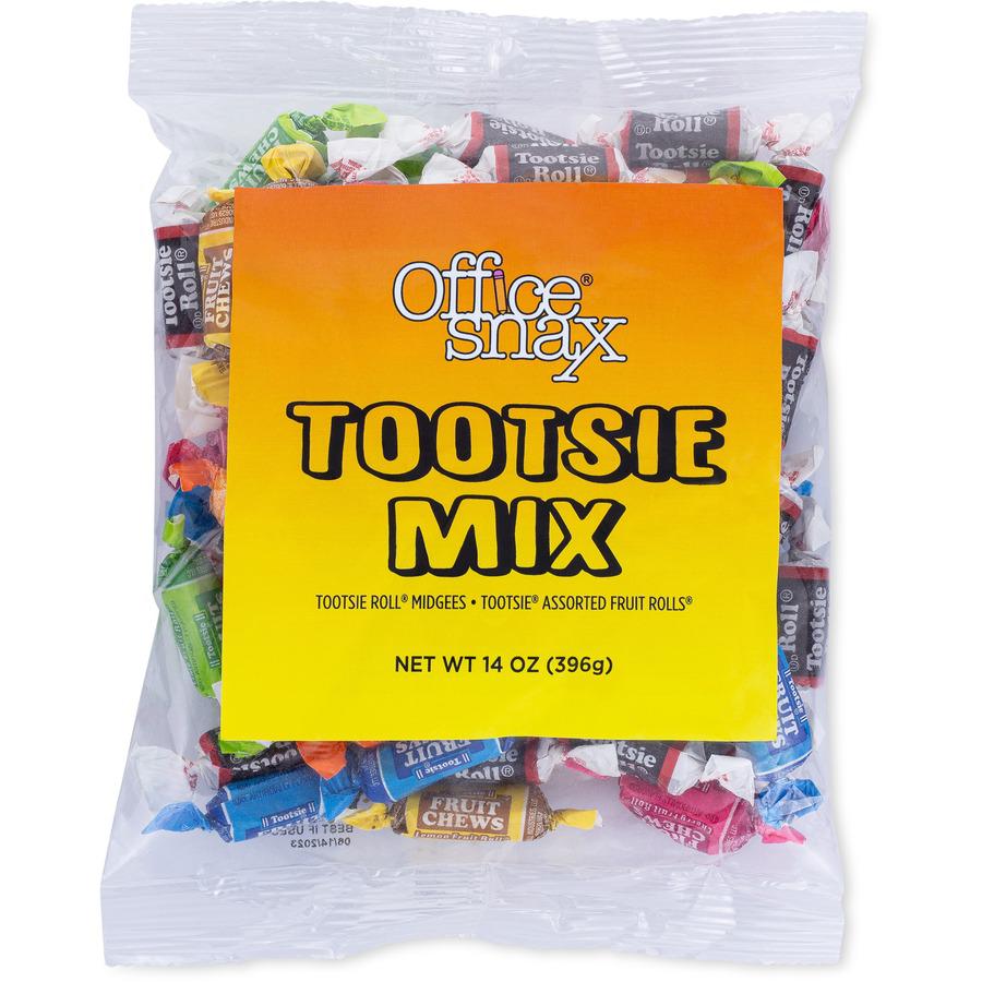 Office Snax Tootsie Roll Assortment - Original, Lime, Cherry, Lemon, Vanilla, Orange - Individually Wrapped - 14 oz - 1 Each. Picture 2