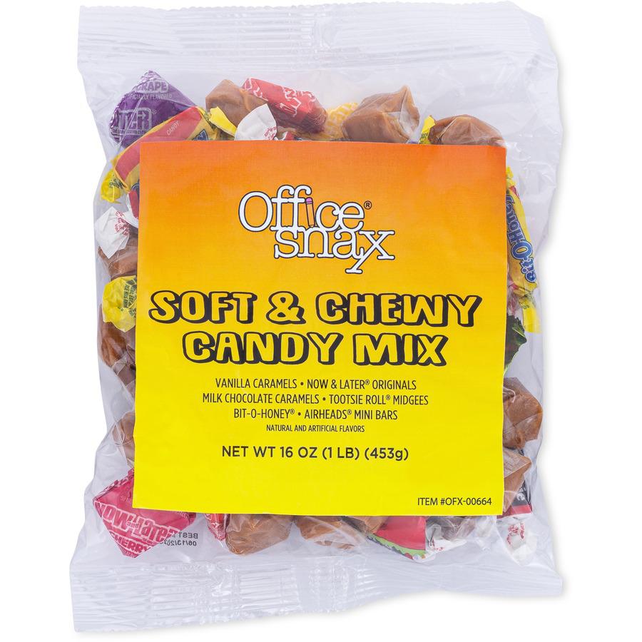 Office Snax Soft & Chewy Mix Assorted Candy - Assorted - Individually Wrapped - 16 oz - 1 Each. Picture 2