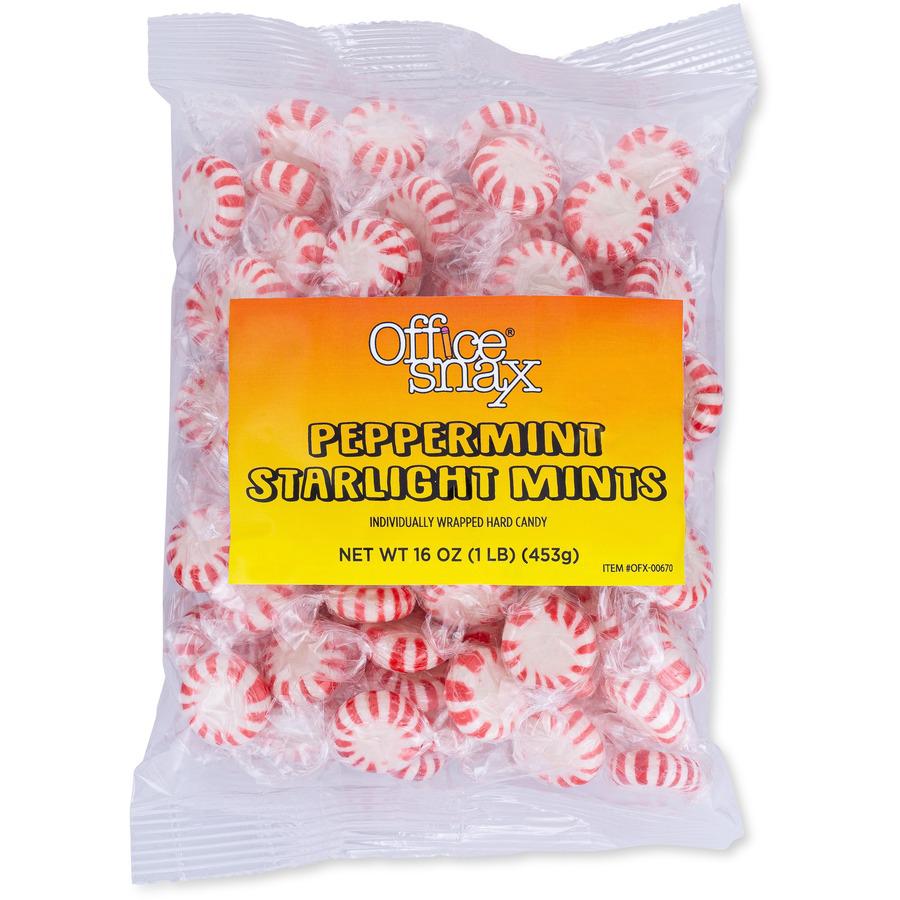 Office Snax Starlight Peppermints Hard Candy - Starlight Peppermint - Individually Wrapped - 16 oz - 1 Each. Picture 2