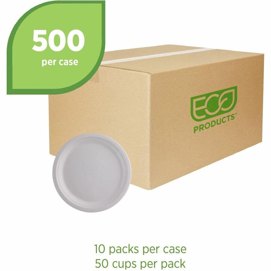 Eco-Products Vanguard 10" Sugarcane Plates - Breakroom - Disposable - Microwave Safe - 10" Diameter - White - Sugarcane Fiber Body - 500 / Carton. Picture 7
