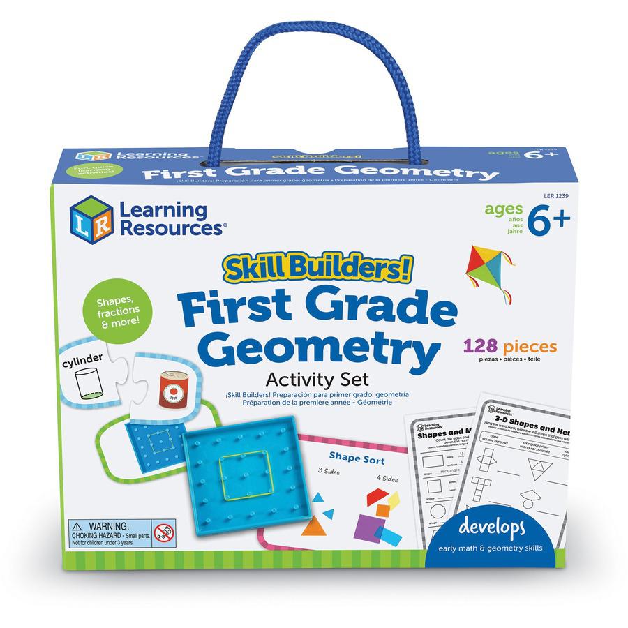 Learning Resources Skill Builders! First Grade Geometry Activity Set - Theme/Subject: Fun - Skill Learning: Geometry, Shape, Fraction - 128 Pieces - 6-10 Year - 1 Each. Picture 2
