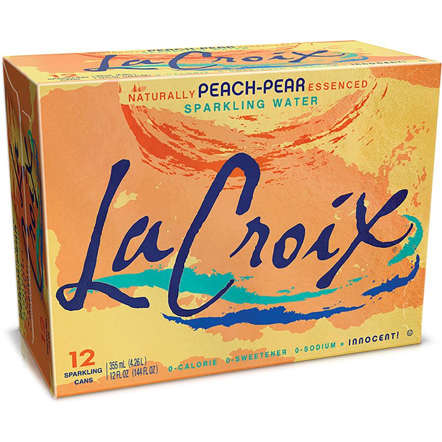 LaCroix Peach-Pear Flavored Sparkling Water - Ready-to-Drink - 12 fl oz (355 mL) - 2 / Carton / Can. Picture 2