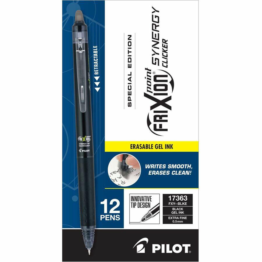 FriXion Synergy Clicker Erasable Gel Pen - Extra Fine Pen Point - 0.5 mm Pen Point Size - Retractable - Black - 12 / Dozen. Picture 8