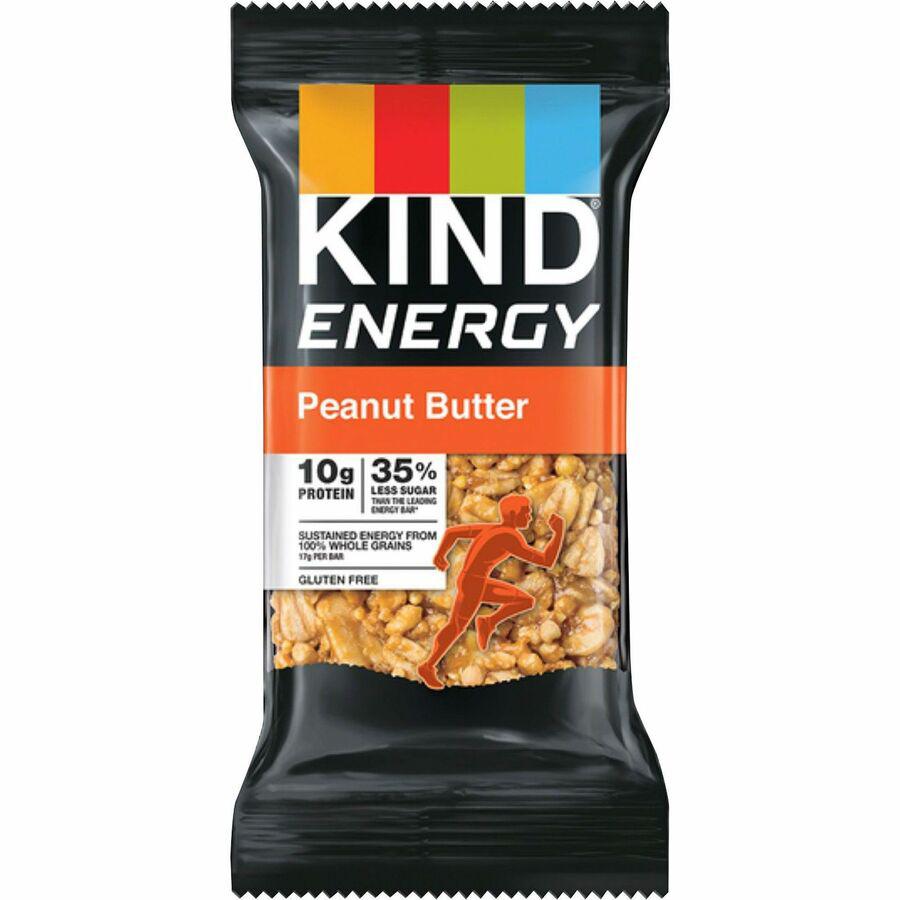 KIND Energy Bars - Trans Fat Free, Gluten-free, Individually Wrapped - Peanut Butter - 2.10 oz - 6 / Box. Picture 2