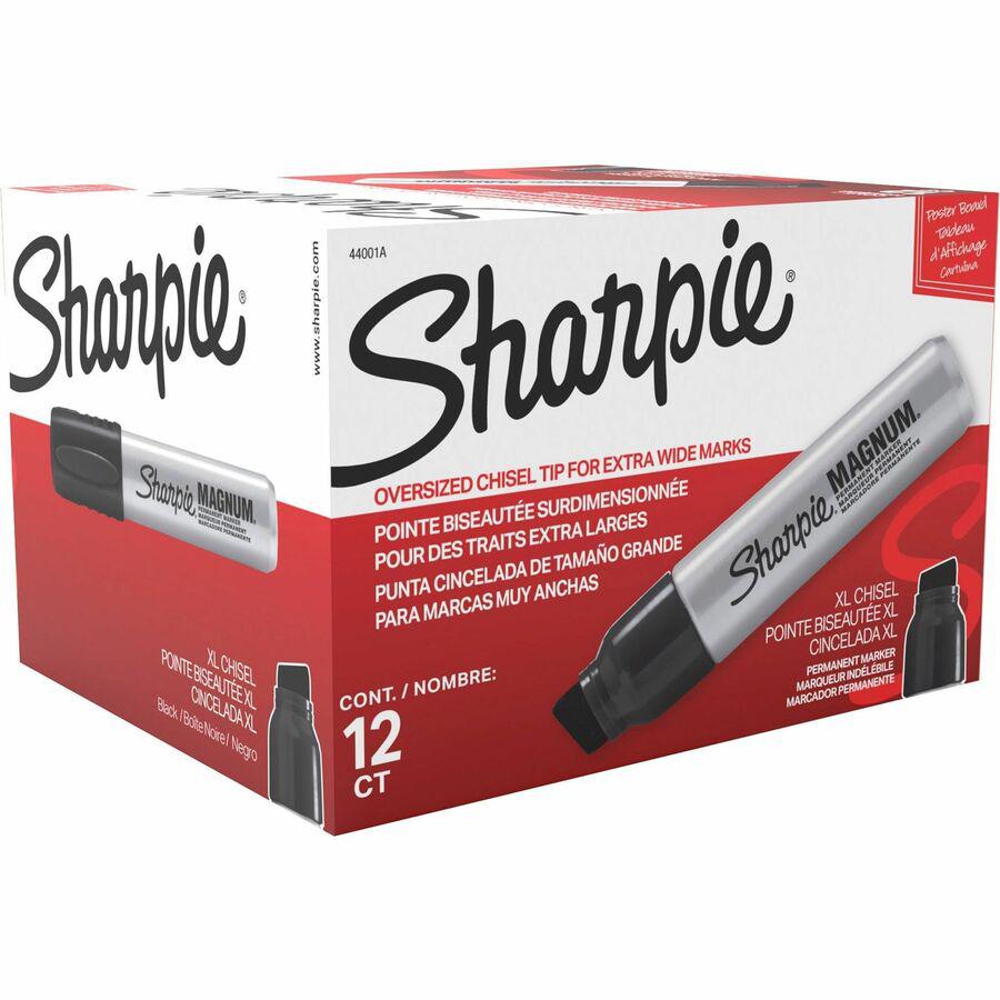 Sharpie Magnum Permanent Markers - Bold Marker Point - Chisel Marker Point Style - Black - Felt Tip - 12 / Box. Picture 2