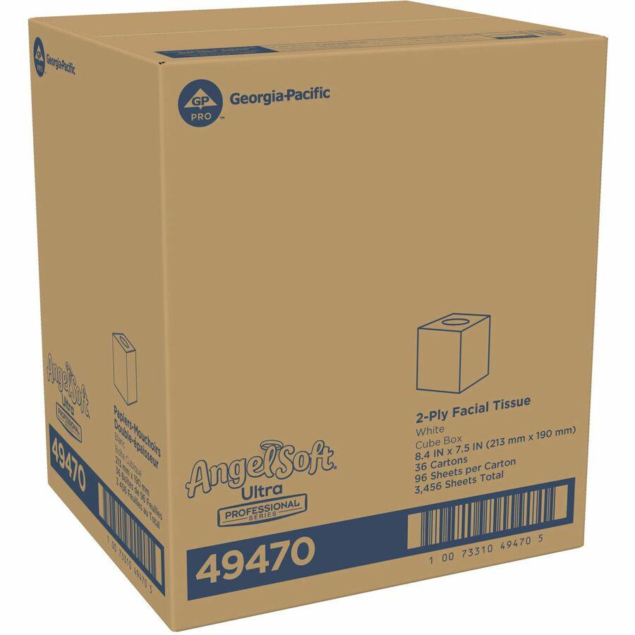 Angel Soft Professional Series Facial Tissue - 2 Ply - White - 36 / Carton. Picture 4