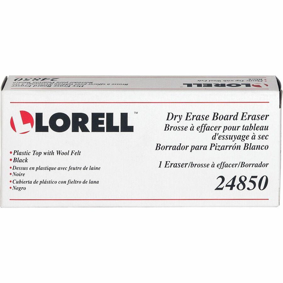 Lorell Dry-Erase Board Erasers - Black - 12 / Box. Picture 4