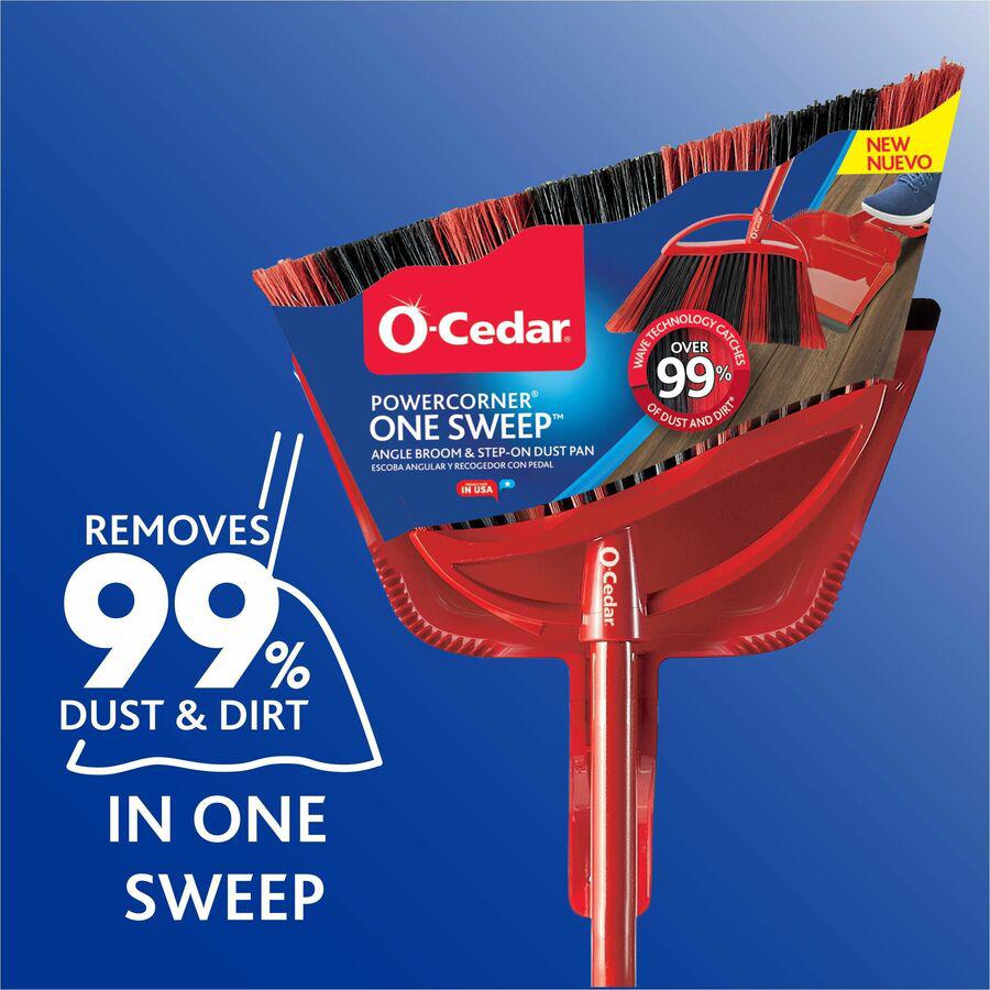 O-Cedar PowerCorner One Sweep Broom - 1 Each - Red, Black, Gray. Picture 13