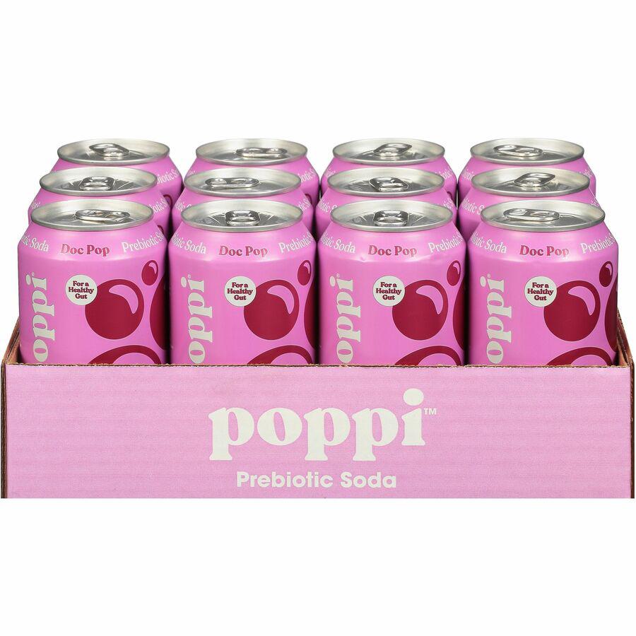 Poppi Doc Pop Prebiotic Soda - Ready-to-Drink - 12 fl oz (355 mL) - 12 / Carton. Picture 2
