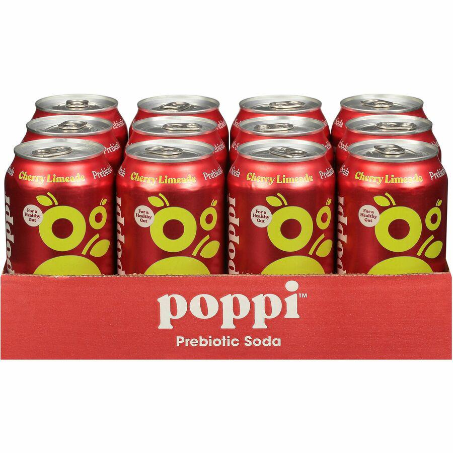 Poppi Cherry Limeade-Flavored Prebiotic Soda - Ready-to-Drink - 12 fl oz (355 mL) - 12 / Carton. Picture 2