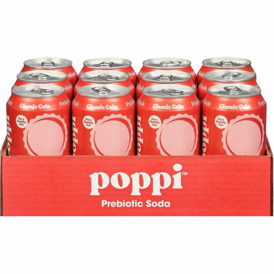 Poppi Classic Cola Prebiotic Soda - Ready-to-Drink - 12 fl oz (355 mL) - 12 / Carton. Picture 2
