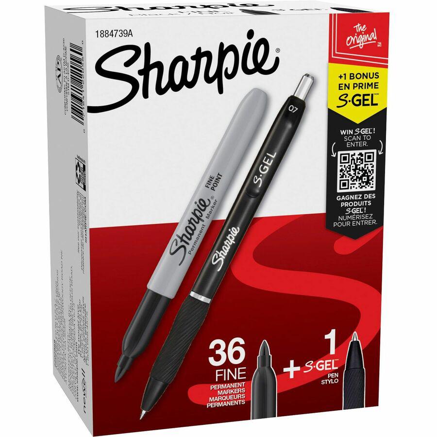 Sharpie Permanent Marker - Fine, Bold Marker Point - 0.7 mm Marker Point Size - Bullet Marker Point Style - Black - Black Barrel - 36 / Box. Picture 9