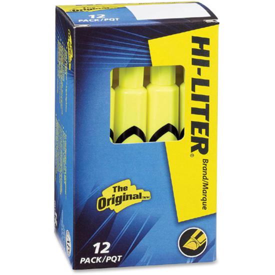 Avery&reg; Desk-Style, Fluorescent Yellow, 1 Count (24000) - Chisel Marker Point Style - Fluorescent Yellow Water Based Ink - Yellow Barrel - 1 Dozen. Picture 4
