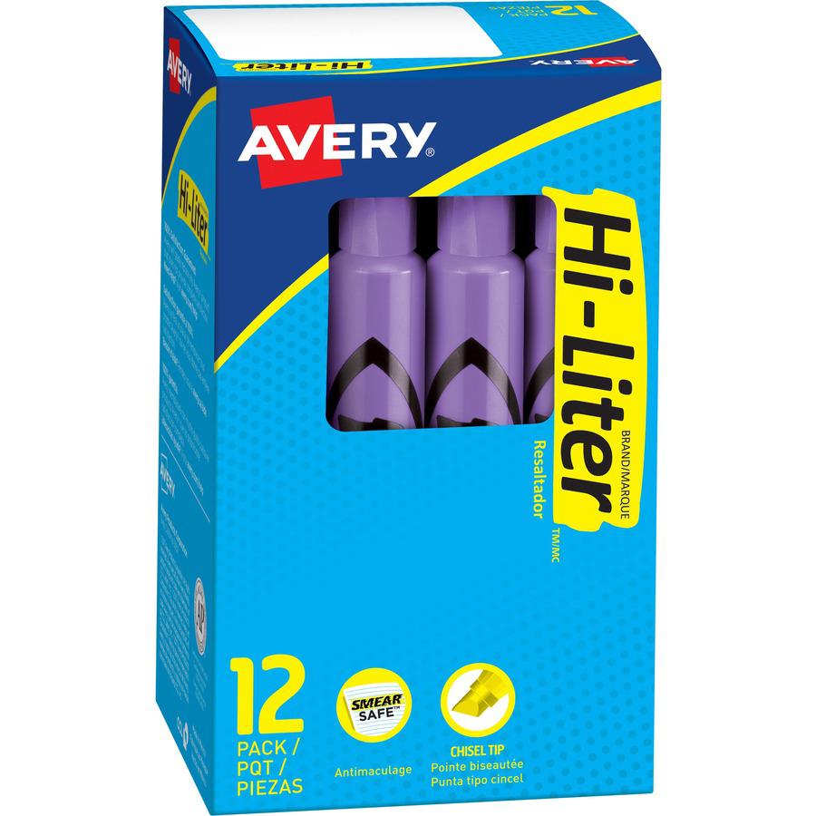 Avery&reg; Desk Style HI-LITER&reg;, Fluorescent Purple - Chisel Marker Point Style - Fluorescent Purple - Purple Barrel. Picture 3