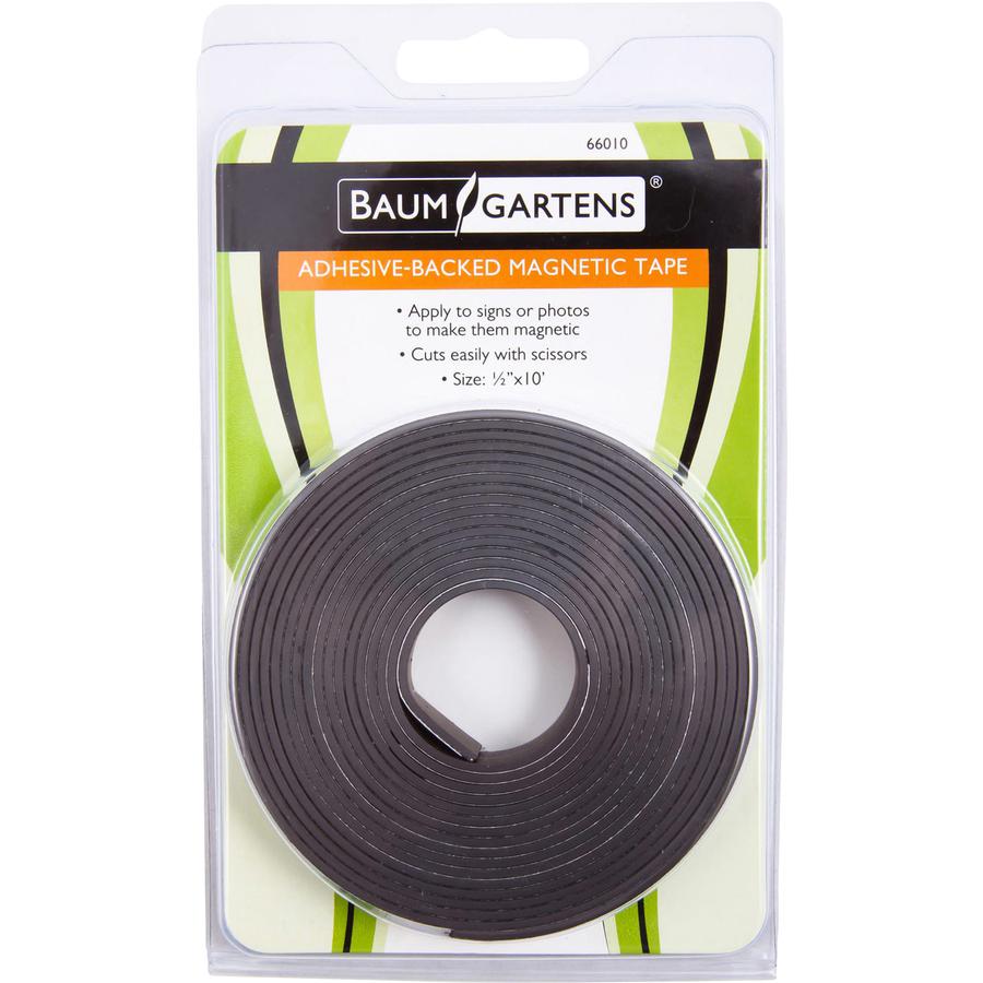 Zeus Magnetic Tape - 10 ft Length x 0.50" Width - Magnet - Adhesive Backing - For Sign, Photo - 1 / Roll - Black. Picture 8