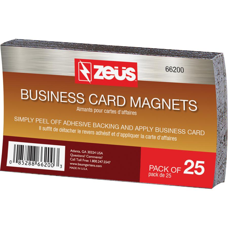 Zeus Magnetic Business Card - 3 1/2" x 2" - 25 / Pack - Black. Picture 2