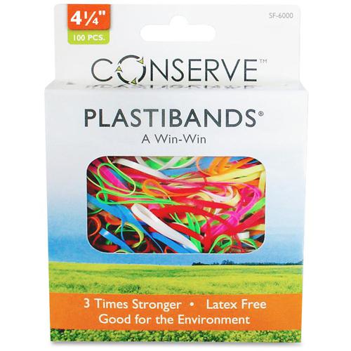 Conserve Plastibands - 4.3" Length - Latex-free - 100 / Box - Polyurethane - Assorted. Picture 2