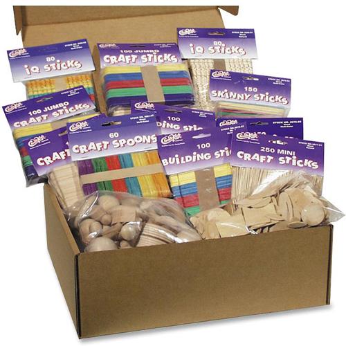 Creativity Street Wood Crafts Activities - Building Shapes - 2100 Piece(s) - 1 / Kit - Natural - Wood. Picture 3