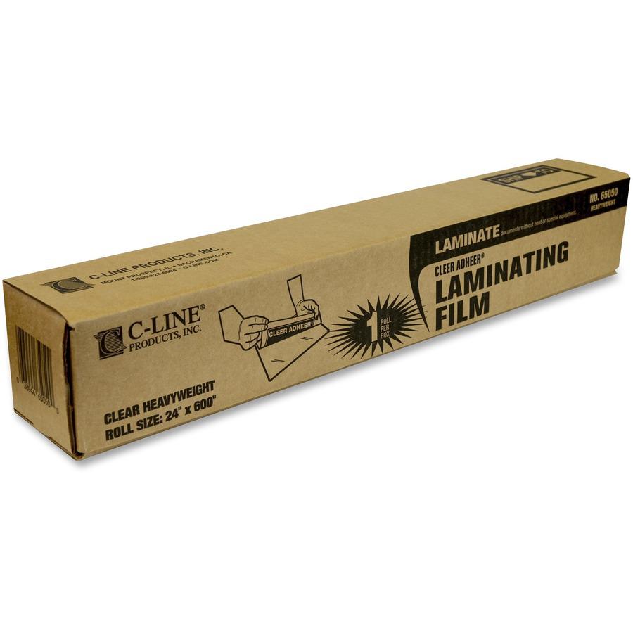 C-Line Heavyweight Cleer Adheer Laminating Film Roll - Clear, One-Sided, 24 x 600, 1/BX, 65050. Picture 2