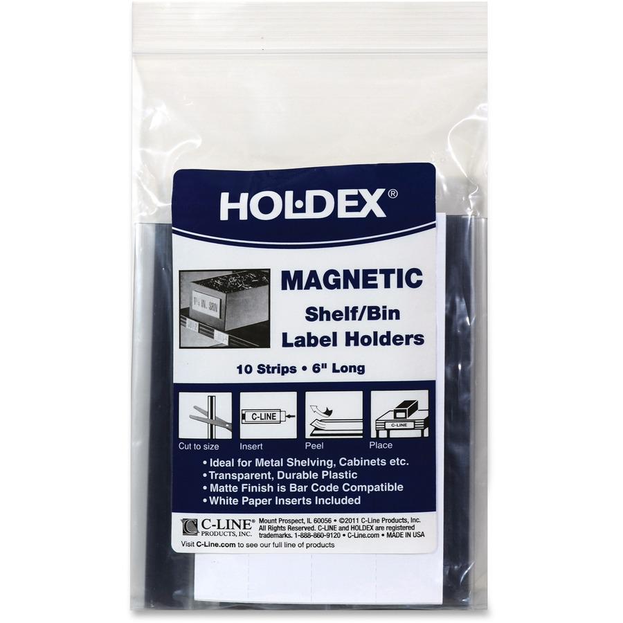 C-Line HOL-DEX Magnetic Shelf/Bin Label Holders - 1/2-Inch x 6-Inch, 10/BX, 87207. Picture 6