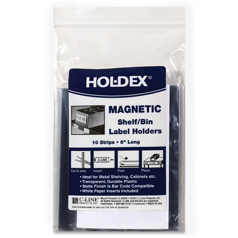 C-Line HOL-DEX Magnetic Shelf/Bin Label Holders - 2-Inch x 6-Inch, 10/BX, 87247. Picture 7