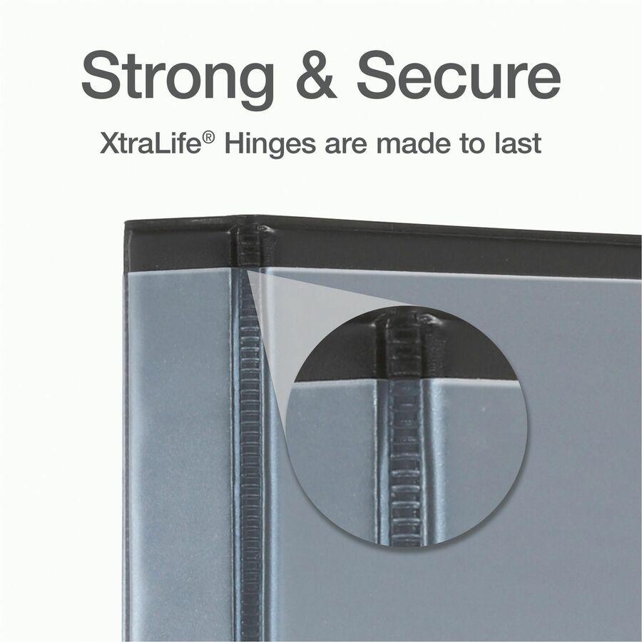 Cardinal Xtralife ClearVue Locking Slant-D Binders - 1" Binder Capacity - Letter - 8 1/2" x 11" Sheet Size - 270 Sheet Capacity - 1" Spine Width - 3 x D-Ring Fastener(s) - 2 Inside Front & Back Pocket. Picture 5