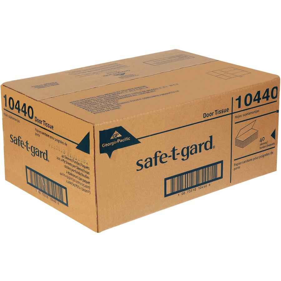 Safe-T-Gard&reg; Door Tissue Dispenser Refill - 4" x 10" - White - 200 Per Pack - 40 / Carton. Picture 5
