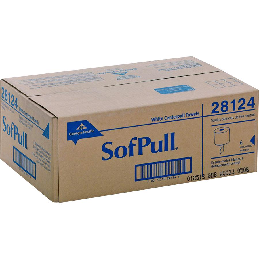 SofPull Centerpull Regular Capacity Paper Towels - 1 Ply - 15" x 7.80" - 320 Sheets/Roll - White - 6 / Carton. Picture 2