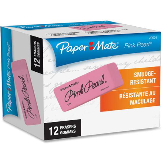 Paper Mate Pink Pearl Eraser - Pink - Rubber - 12 / Box - Self-cleaning, Tear Resistant, Smudge-free, Soft, Pliable. Picture 4