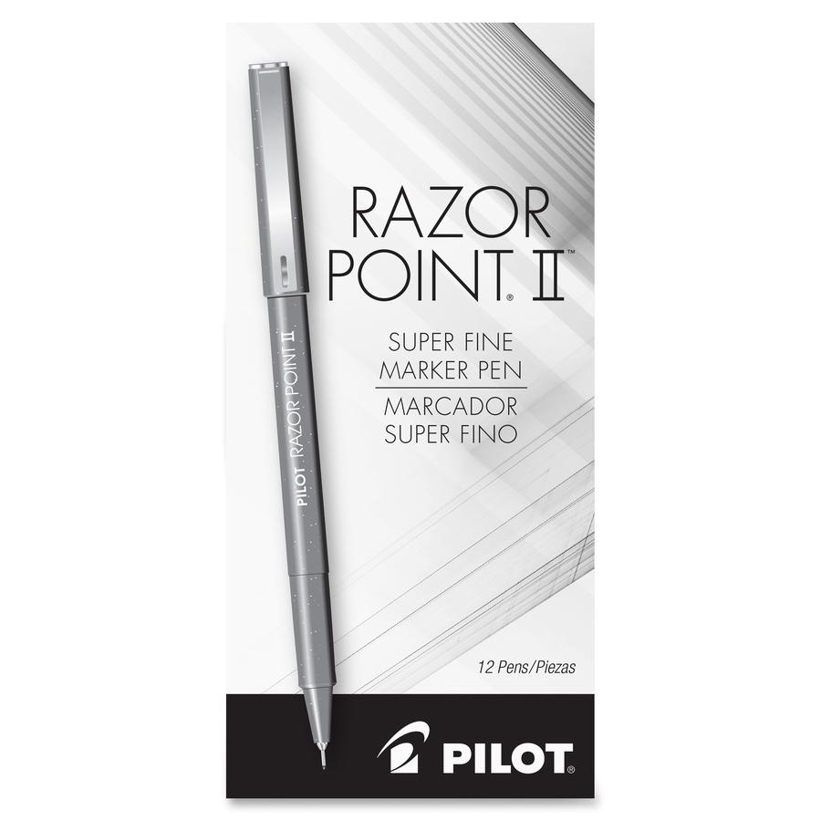Pilot Razor Point II Marker Pens - Super Fine Pen Point - 0.3 mm Pen Point Size - Blue - Blue Barrel - 1 Dozen. Picture 2