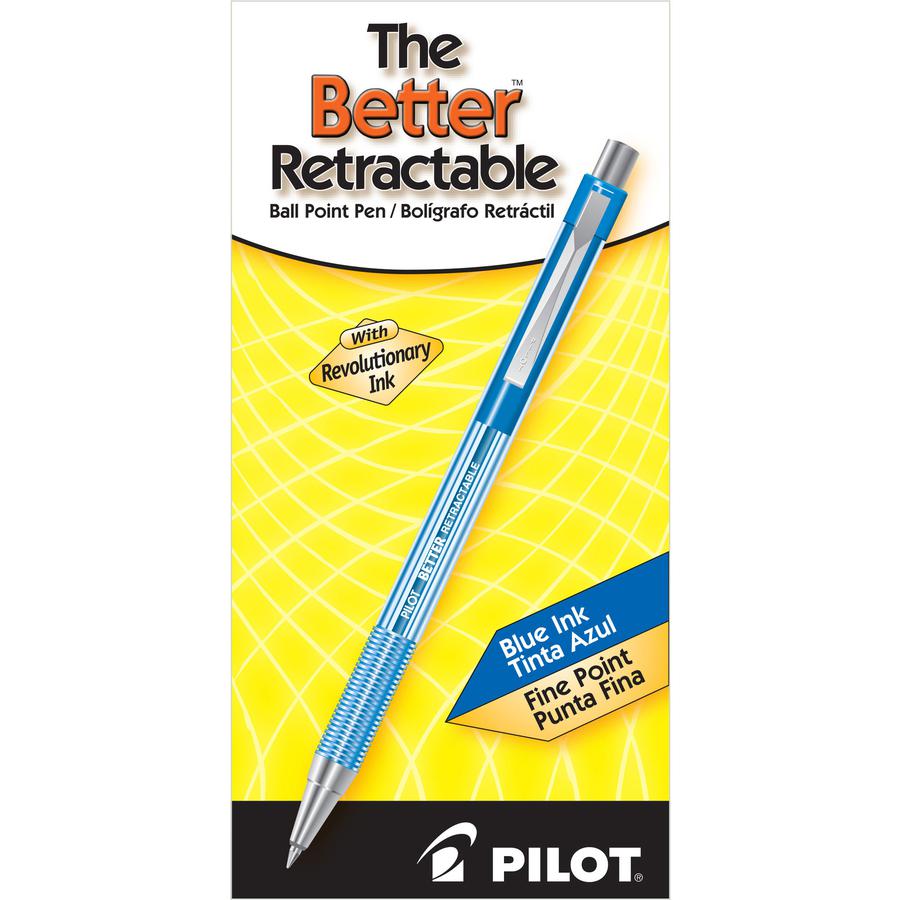 Pilot Better Retractable Ballpoint Pens - 0.7 mm Pen Point Size - Refillable - Retractable - Blue - Translucent Barrel - 1 Dozen. Picture 2