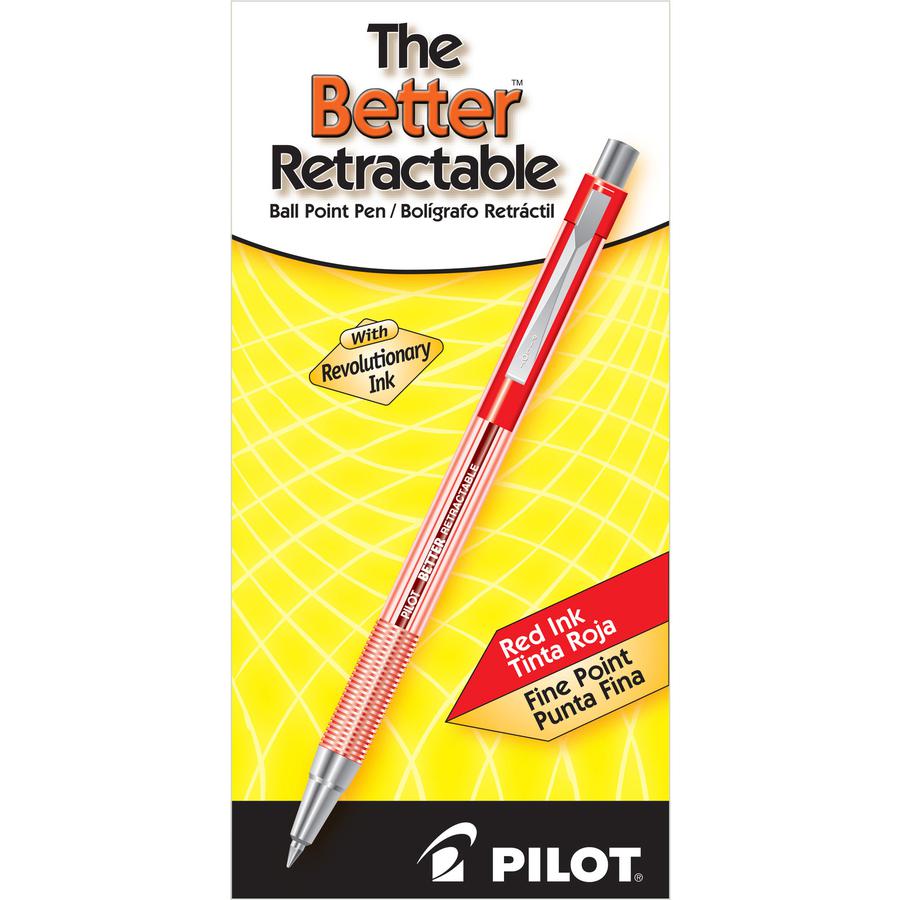 Pilot Better Retractable Ballpoint Pens - 0.7 mm Pen Point Size - Refillable - Retractable - Red - Translucent Barrel - 1 Dozen. Picture 3
