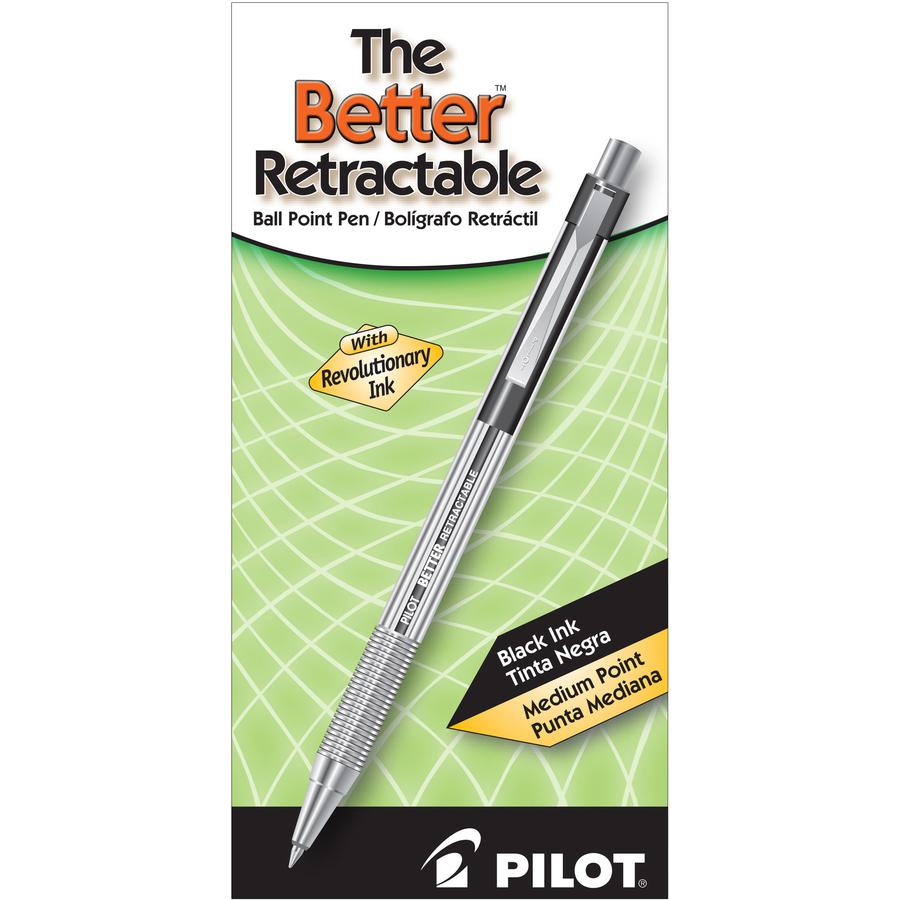 Pilot Better Retractable Ballpoint Pens - 1 mm Pen Point Size - Refillable - Retractable - Black - Translucent Barrel - 1 Dozen. Picture 4