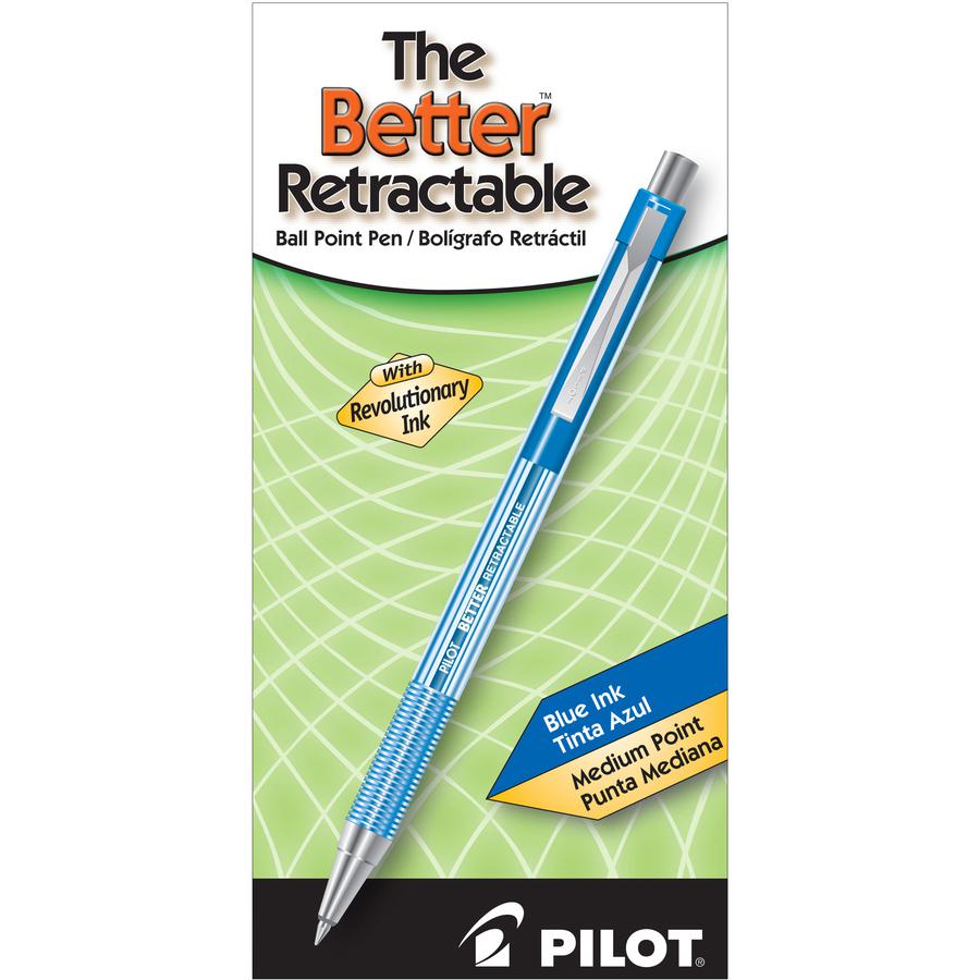 Pilot Better Retractable Ballpoint Pens - 1 mm Pen Point Size - Refillable - Retractable - Blue - Translucent Barrel - 1 Dozen. Picture 3