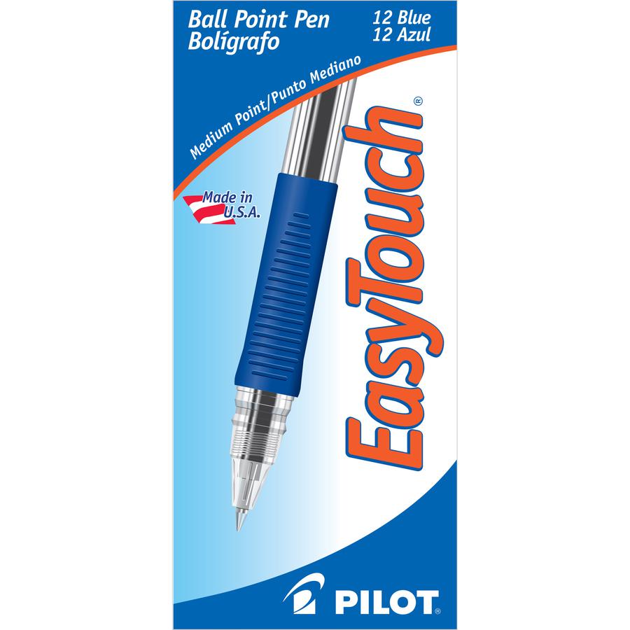 Pilot EasyTouch Ballpoint Pens - Medium Pen Point - 1 mm Pen Point Size - Refillable - Blue - Blue Barrel - 1 Dozen. Picture 3