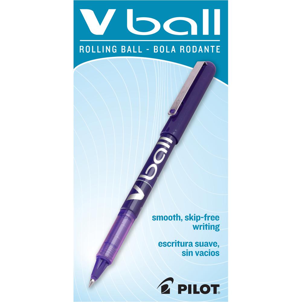 Pilot Vball Liquid Ink Pens - Fine Pen Point - 0.5 mm Pen Point Size - Purple - Purple Barrel - 1 Dozen. Picture 2