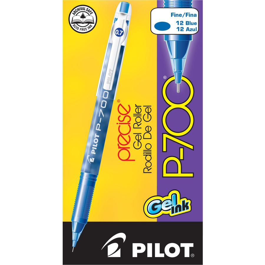 Pilot Precise P-700 Precision Point Fine Capped Gel Rolling Ball Pens - Fine Pen Point - 0.7 mm Pen Point Size - Blue Gel-based Ink - Blue Barrel - 1 Dozen. Picture 3