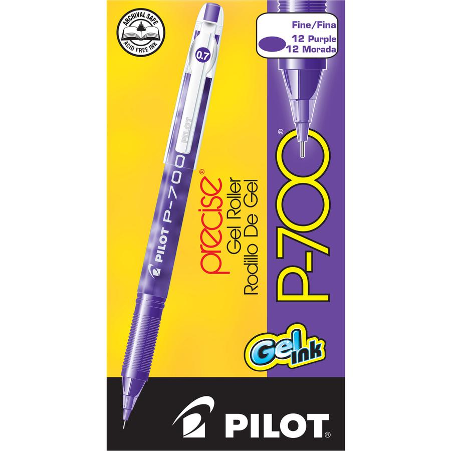 Pilot P700 Fine Point Gel Rollerball Pens - Fine Pen Point - 0.7 mm Pen Point Size - Purple Gel-based Ink - Purple Barrel - 1 Dozen. Picture 3