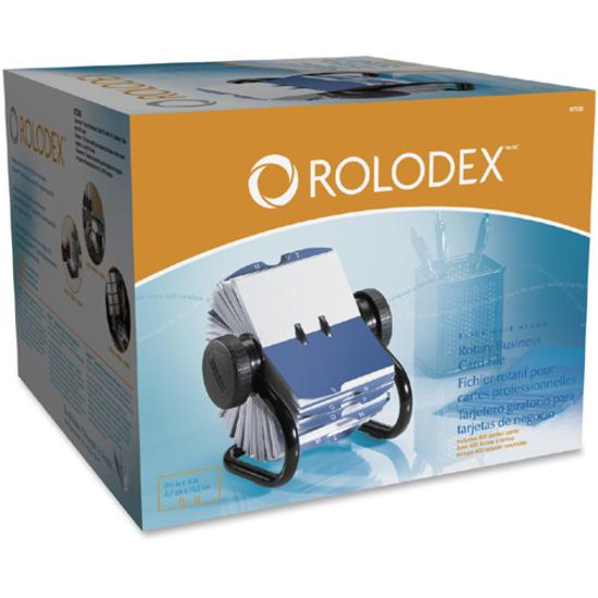 Rolodex Rotary A-Z Index Business Card Files - 400 Card Capacity - For 2.63" x 4" Size Card - 24 Index Guide - Black. Picture 4