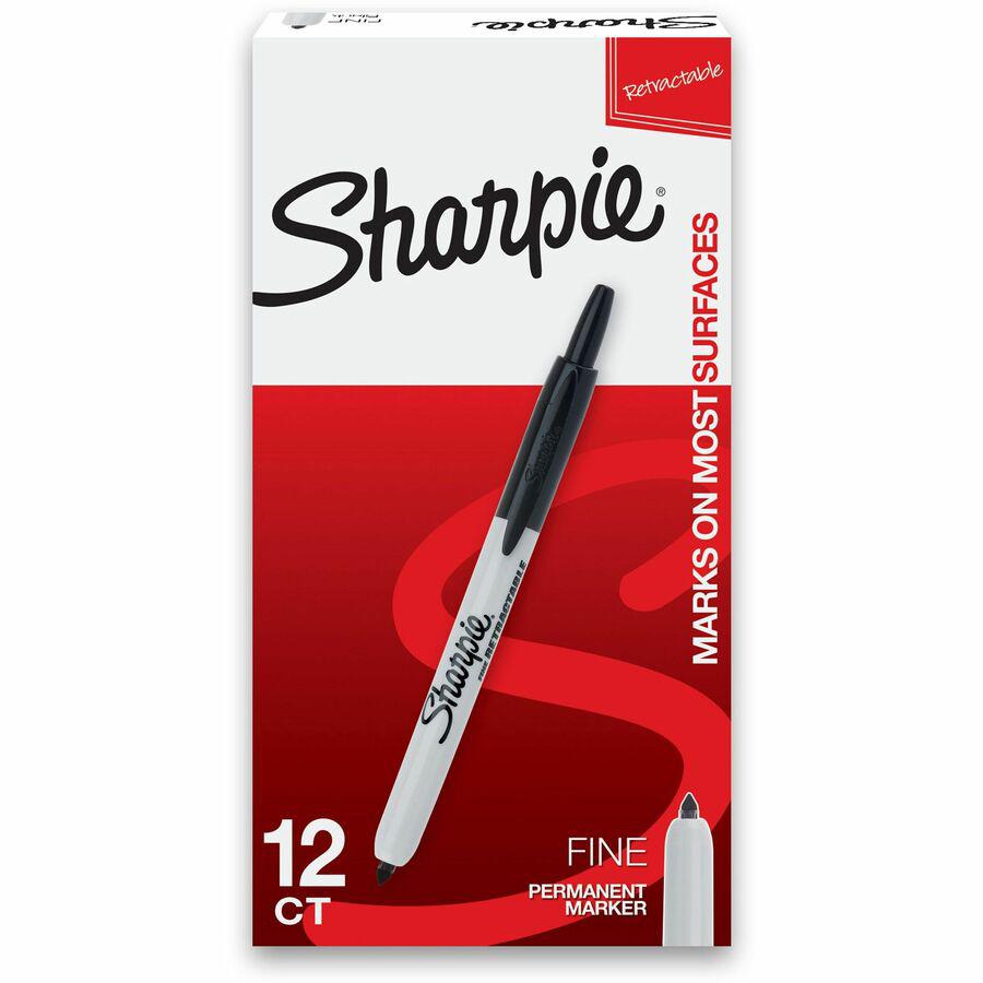 Sharpie Retractable Permanent Marker - Fine Marker Point - Retractable - Black - 1 Dozen. Picture 6