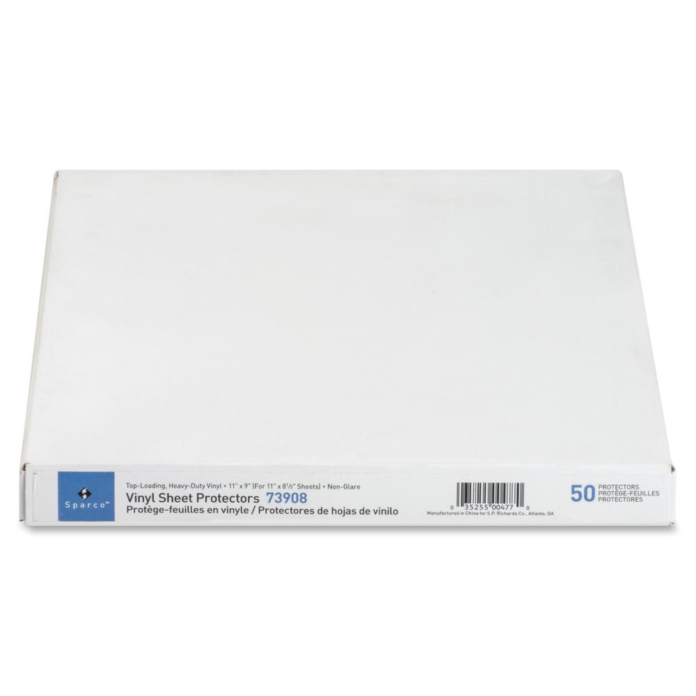 Sparco Top-Loading Vinyl Sheet Protectors - For Letter 8 1/2" x 11" Sheet - Ring Binder - Non-glare - Vinyl - 50 / Box. Picture 2
