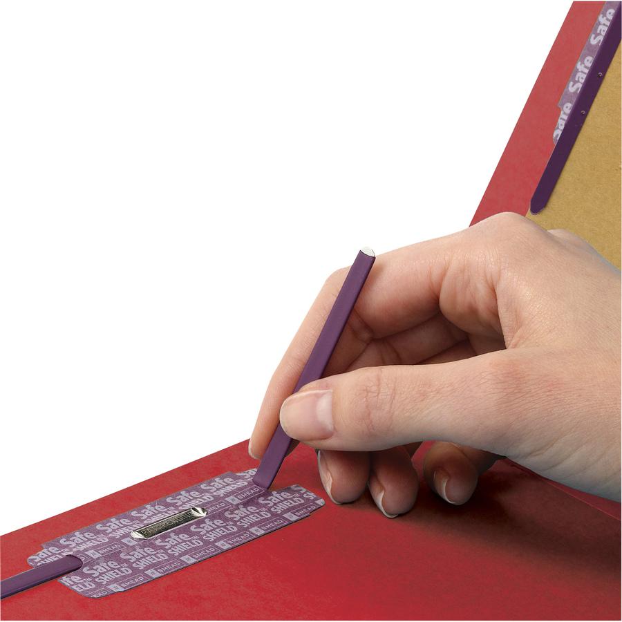 Smead SafeSHIELD 2/5 Tab Cut Letter Recycled Classification Folder - 8 1/2" x 11" - 2" Expansion - 2 x 2S Fastener(s) - 2" Fastener Capacity for Folder - Top Tab Location - Right of Center Tab Positio. Picture 5