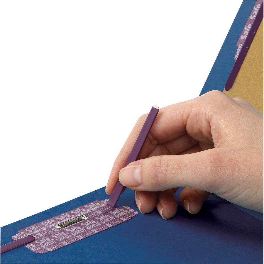 Smead SafeSHIELD 2/5 Tab Cut Letter Recycled Classification Folder - 8 1/2" x 11" - 2" Expansion - 2 x 2S Fastener(s) - 2" Fastener Capacity for Folder - Top Tab Location - Right of Center Tab Positio. Picture 7