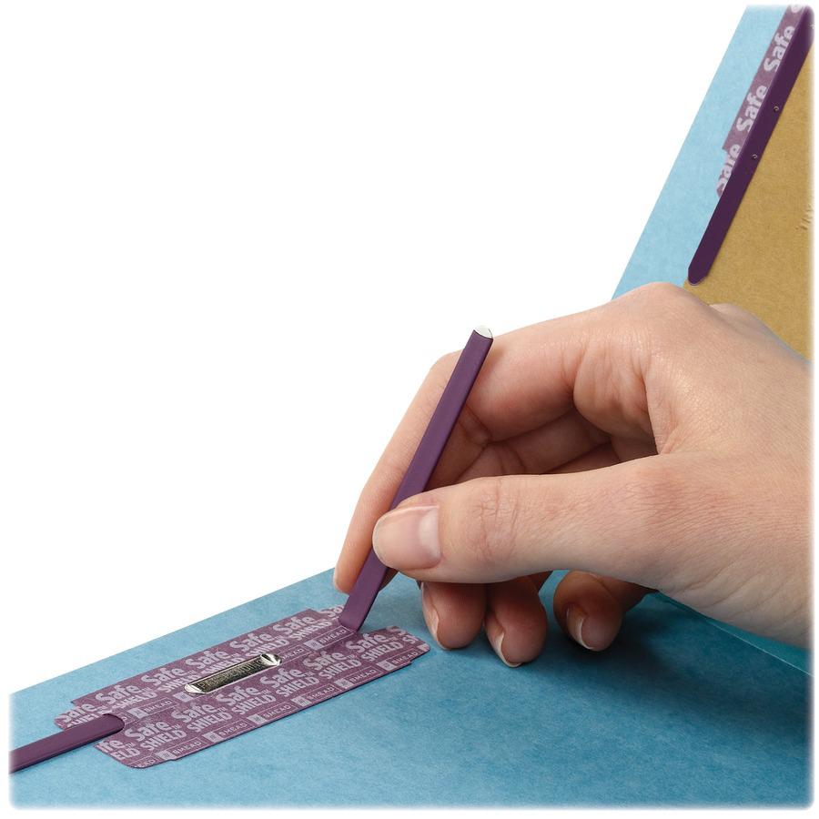 Smead 1/3 Tab Cut Letter Recycled Classification Folder - 8 1/2" x 11" - 2" Expansion - 2 x 2S Fastener(s) - 2" Fastener Capacity for Folder - 2 Divider(s) - Pressboard - Blue - 100% Recycled - 10 / B. Picture 9