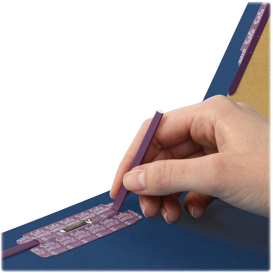 Smead 1/3 Tab Cut Letter Recycled Classification Folder - 8 1/2" x 11" - 2" Expansion - 2 x 2S Fastener(s) - 2" Fastener Capacity for Folder - 2 Divider(s) - Pressboard - Dark Blue - 100% Recycled - 1. Picture 8