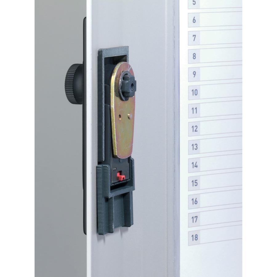 DURABLE&reg; Brushed Aluminum Combo Lock 72-Key Cabinet - 11-3/4" W x 11" H x 4-5/8" D - Combination Locking Door - Aluminum. Picture 3